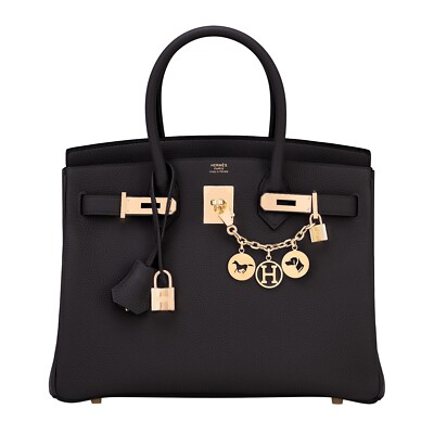 Hermes Black Birkin 30cm Togo Rose Gold Hardware Bag | eBay