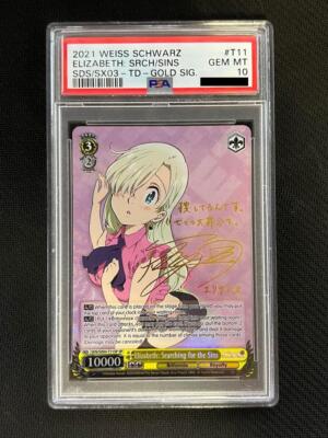 Weiss Schwarz Elizabeth SP Sign Card The Seven Deadly Sins PSA10