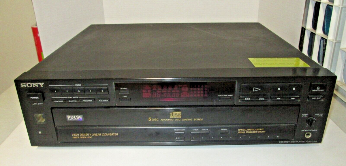 Sony Cdp-c515 5 CD Changer Carousel Player With Cables for sale