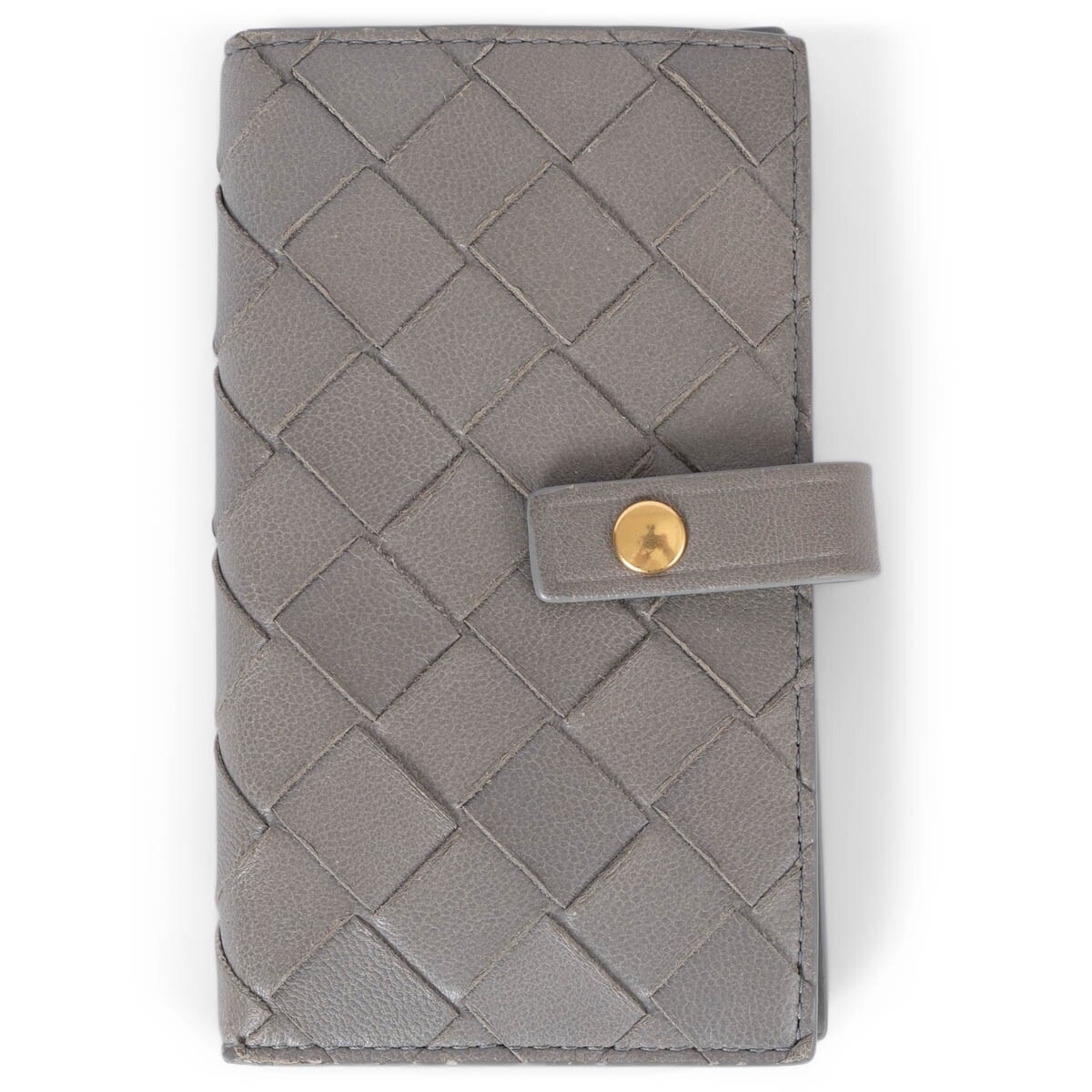 69939 auth BOTTEGA VENETA grey Intrecciato leather KEY & CARD
