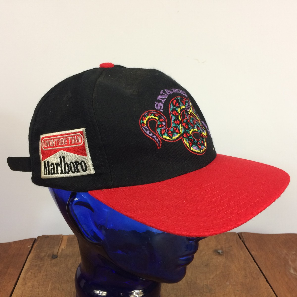 Rare Vintage 80s 90s Marlboro Cigarettes Snak Big Logo Racing Hat