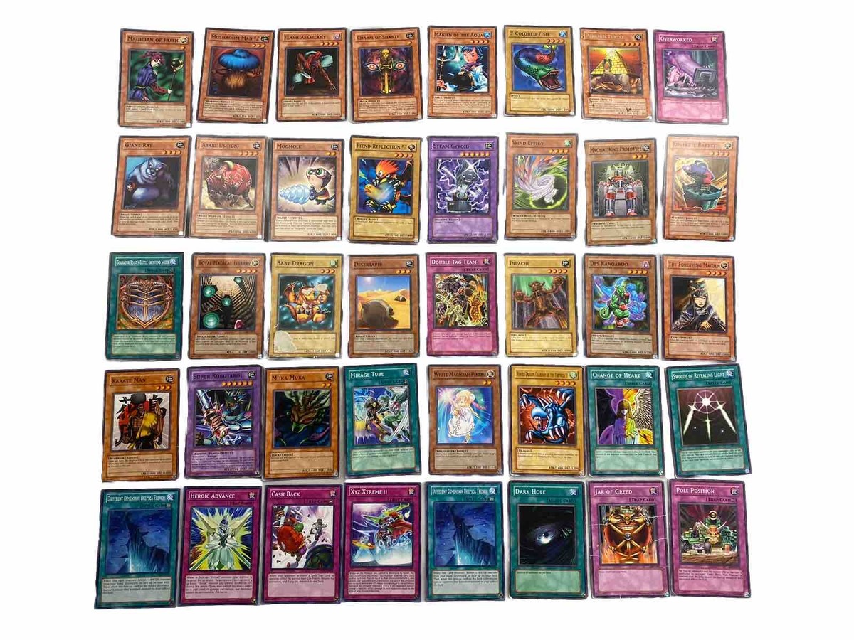 Lot of 40 VTG 1996 Kazuki Takahashi Yugioh Playing Cards Used