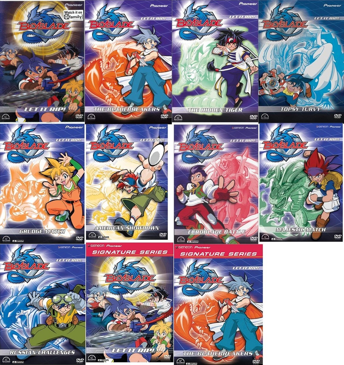 Beyblade DVD Collect them All, Available Vol 1 to 9, standard ed