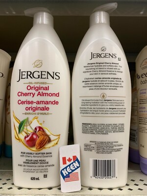 Jergens Cherry Almond Moisturizer & Body Lotion, DRY SKIN, 620 mL