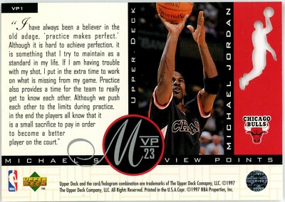 1997-98 Upper Deck MVP 23 Michael Jordan Die-Cut Jordan #VP1 | eBay