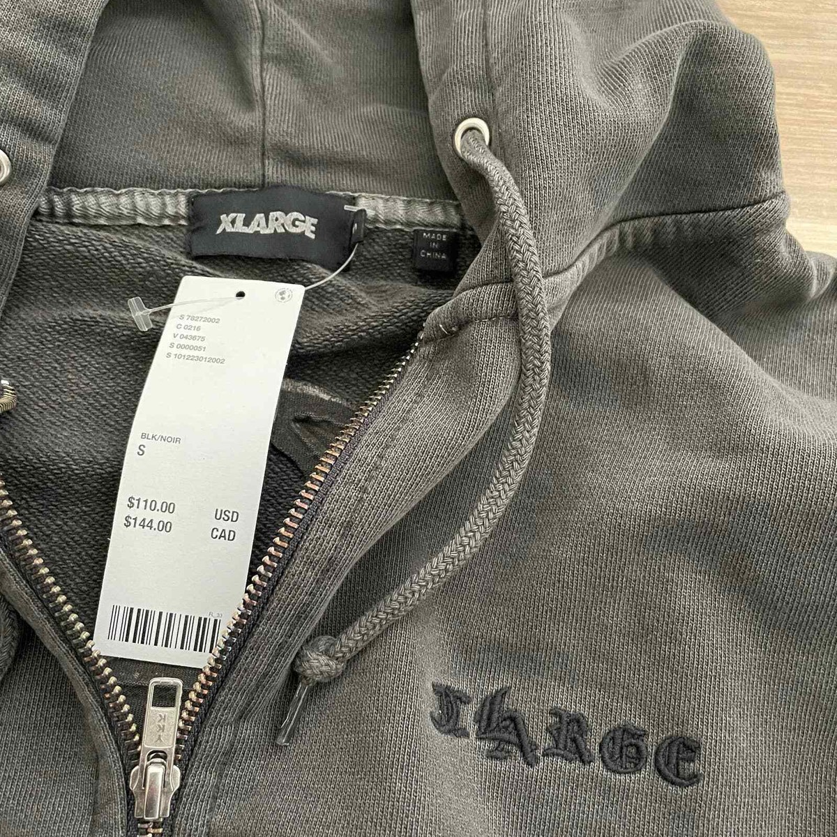 NWT XLARGE Pigment Dyed Embossed Zip Hoodie Sweatshirt S | eBay