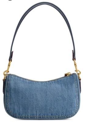❤️ Coach Swinger 20 Mini Denim B4/indigo Shoulder Bag In