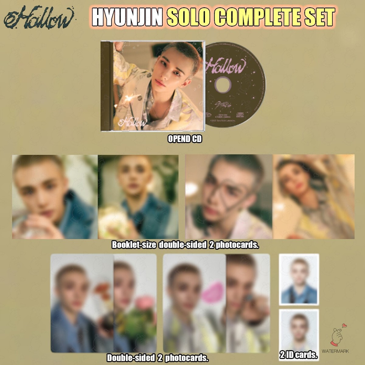 STRAY KIDS Hollow JAPAN SOLO ver. COMPLETE SET OPENED CD + 6CARDS