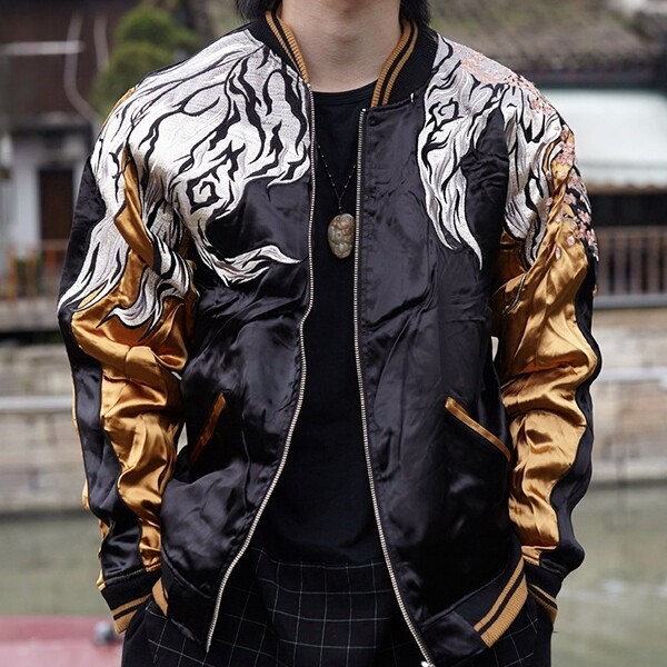 Souvenir Jacket Sukajan Reversible Japanese Pattern Embroidery