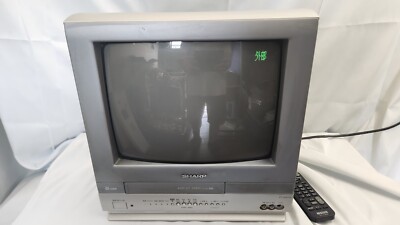 Sharp Color TV with Built-in VHS Player - Model VT-14GH10 - Retro