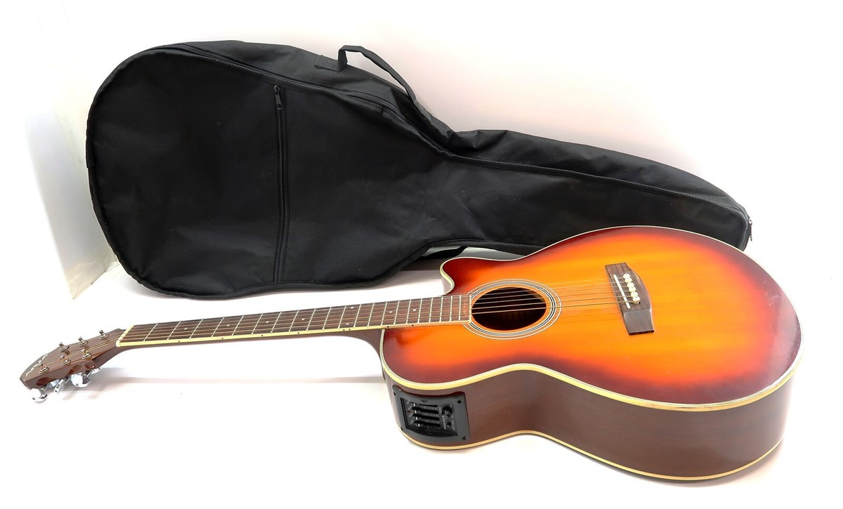 ARIA ELECORD FET-SPTBs Acoustic Electric Guitar with Soft Case