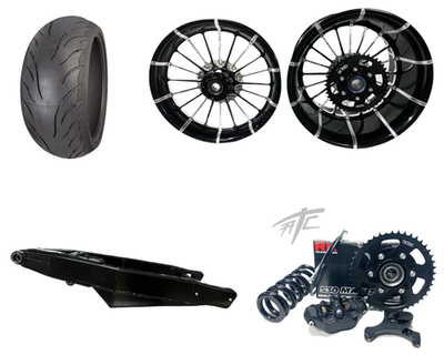 240 FAT TIRE KIT BLACK CONTRAST INFIDEL WHEELS 06-11 KAWASAKI