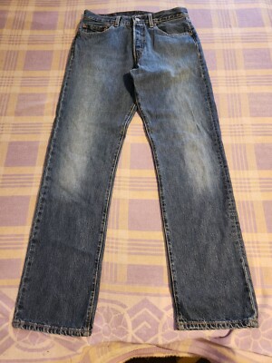 Vintage Levis 501 Jeans Men Size W33 L34 Medium Wash Blue Denim
