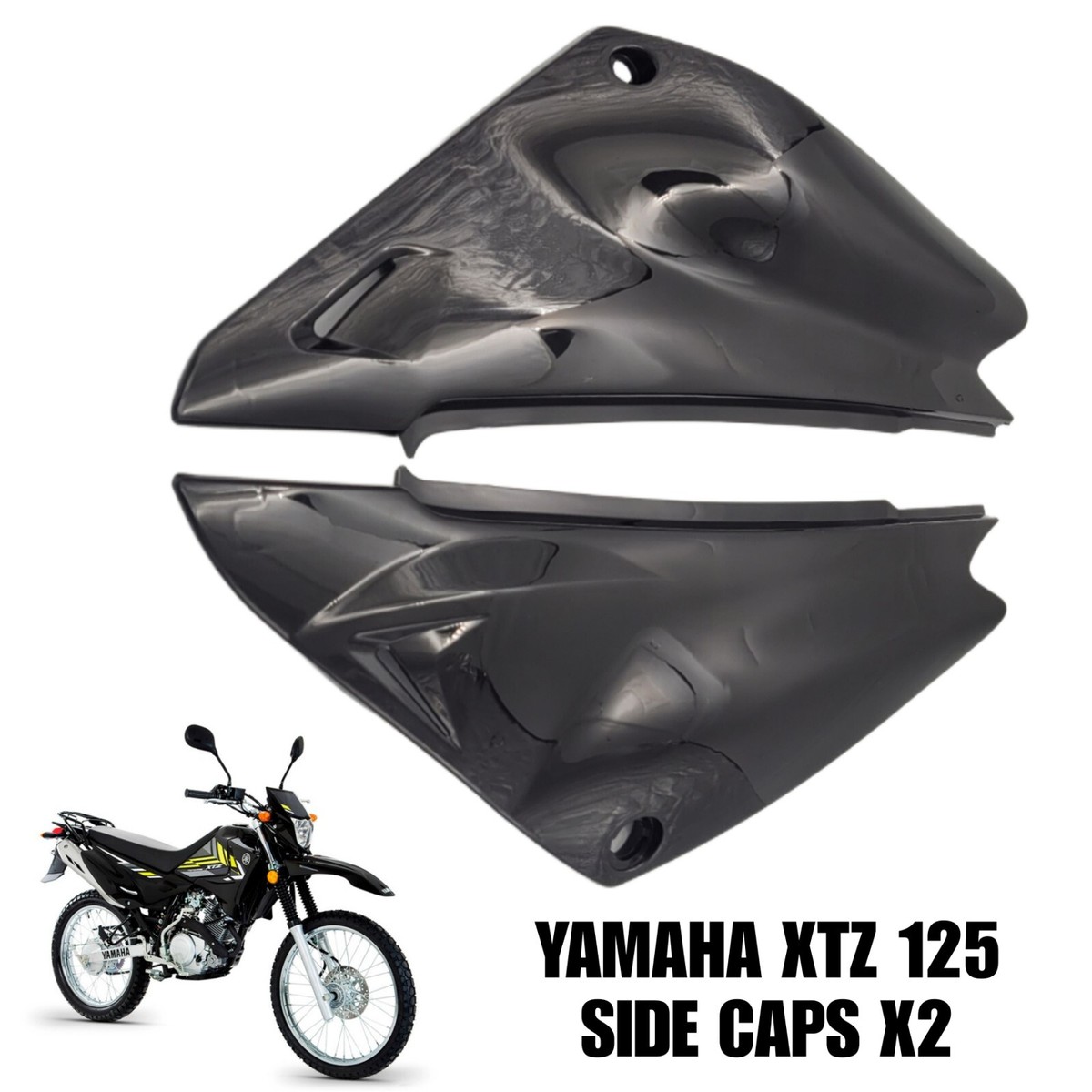 Yamaha XTZ 125 Side Caps X2 Black | eBay