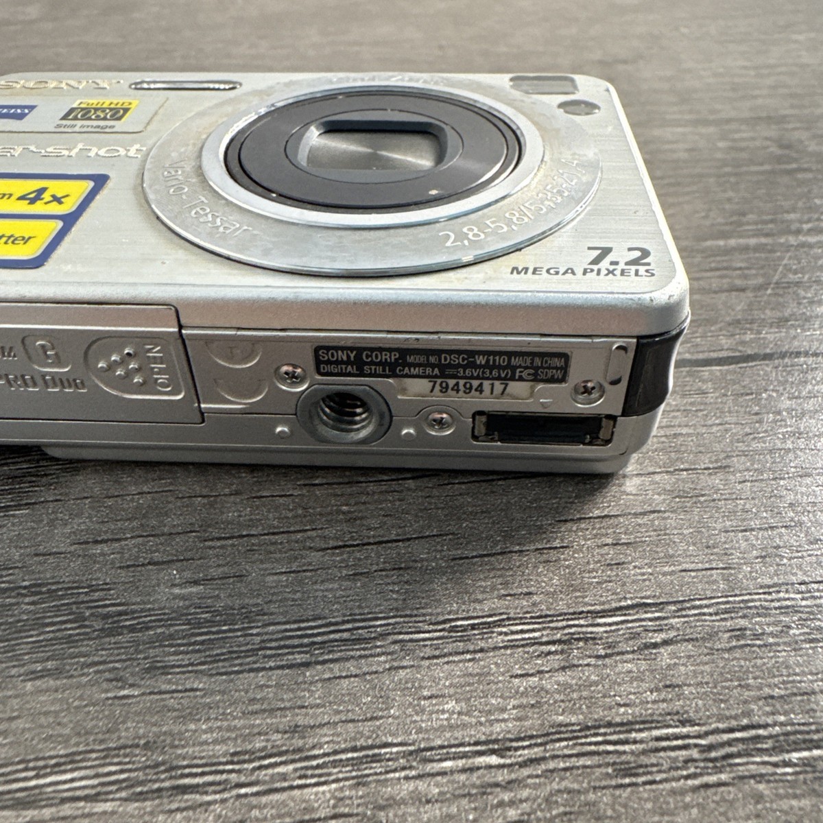 Sony Cyber-shot DSC-W110 7.2MP Digital Camera - Silver for sale