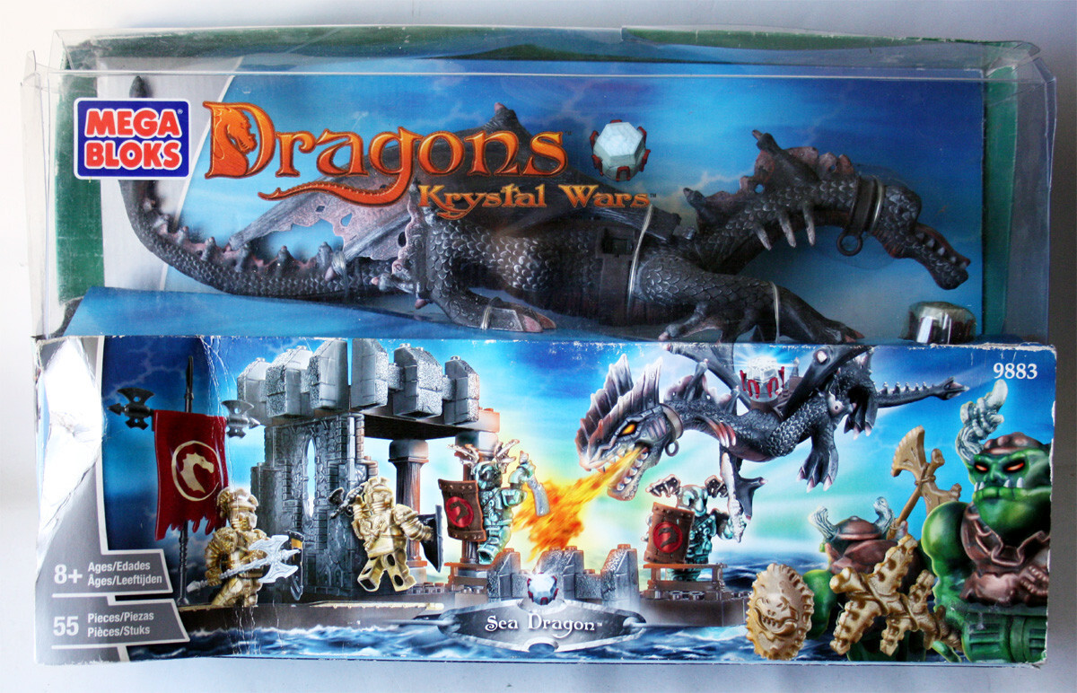 2003 MEGA BLOKS DRAGONS KRYSTAL WARS 9883 SEA DRAGON NEW MISSES