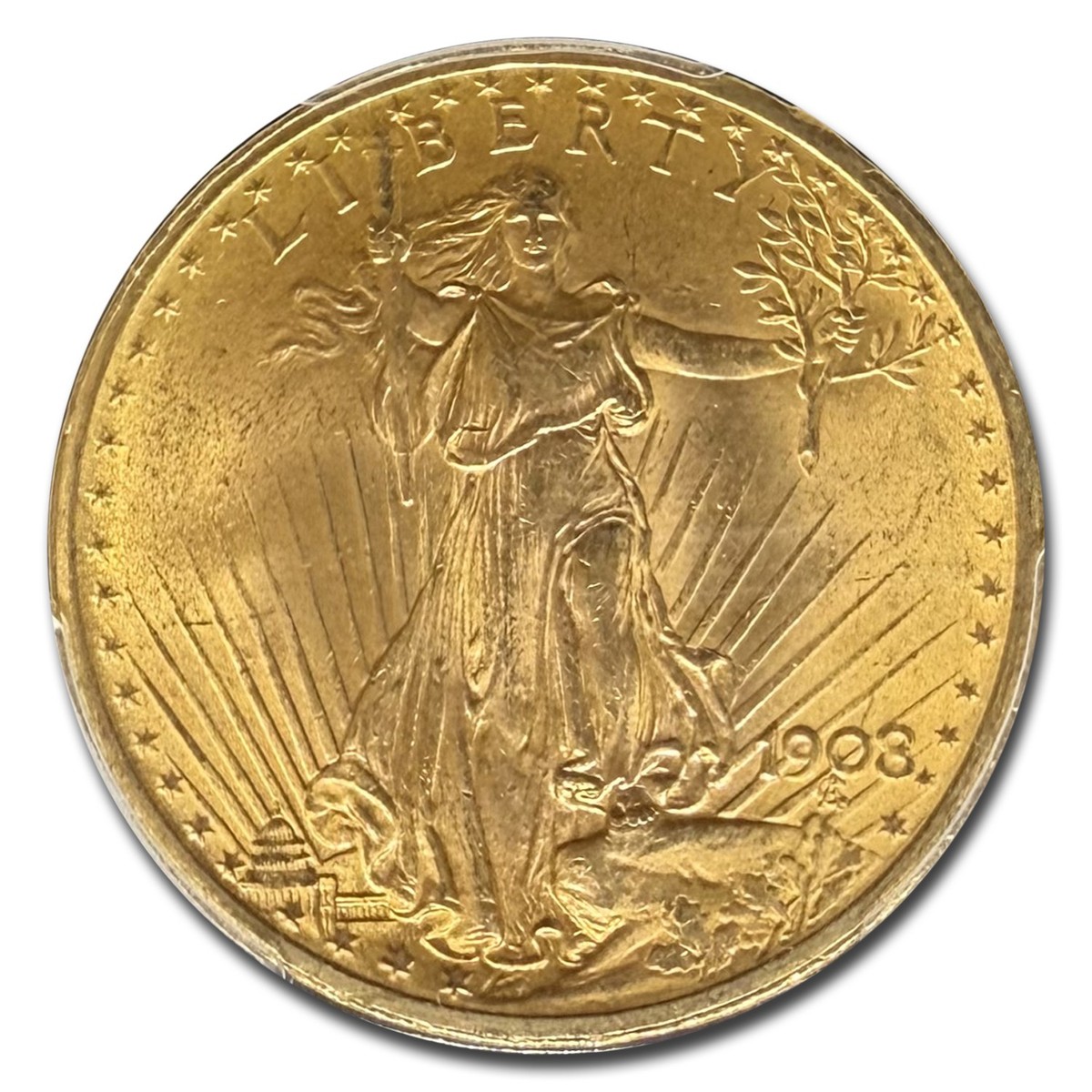 1908 $20 St Gaudens Gold No Motto MS-65 PCGS (Rough Rider) | eBay