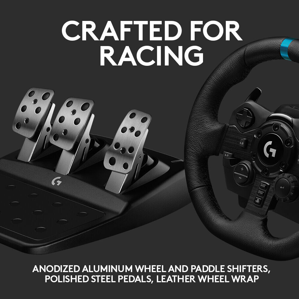 Logitech G923 Racing Wheel & Pedals for PC PS4 & PS5 Featuring