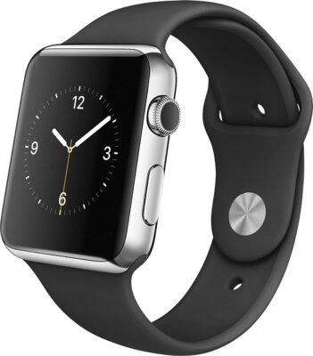 Apple Watch 42mm (MJ3U2LL/A, Stainless Steel Case, Black Sport