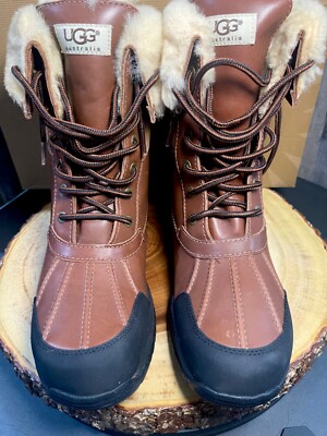 UGG Men's Butte Waterproof Leather Cold Weather Boots Chestnut