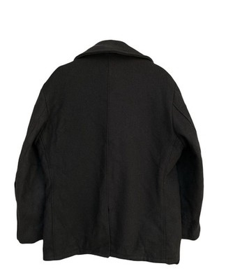 Schott Pea Coat NYC US 740N Jacket Navy Size 44 Mens Wool Black