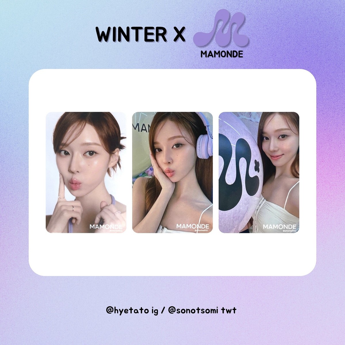 AESPA WINTER X MAMONDE PHOTOCARD OFFICIAL | eBay