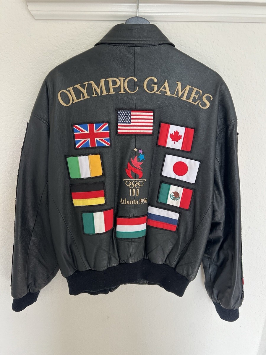 Vintage 1996 Atlanta Olympic Games American Toons Leather Jacket