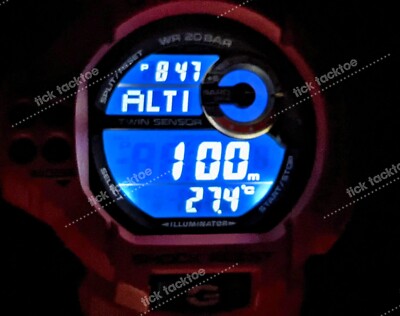 Rare Casio G Shock Red GDF-100-4 Twin Sensor Digital Watch Great