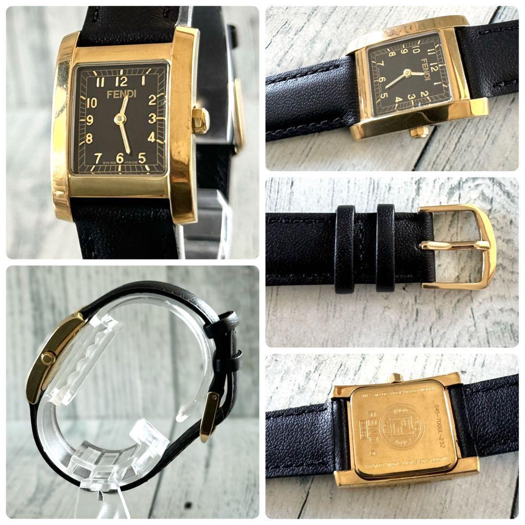 Fendi 7000L Black Dial Leather Belt Gold Women Quartz Watch | eBay