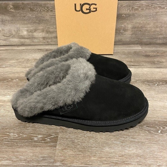 UGG Cluggette Slippers Women's In Black Grey Indoor Outdoor NEW | eBay