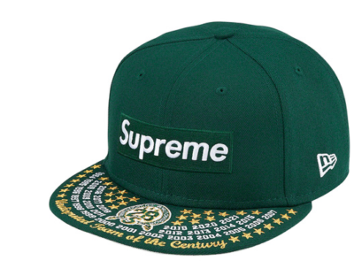 Supreme Undisputed Box Logo New Era hat Fitted Dark Green Size 7 1