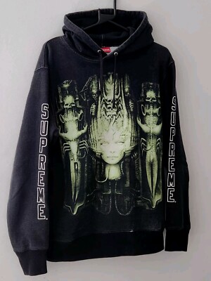 FW14 Supreme H.R Giger hooded sweatshirt Black size M medium