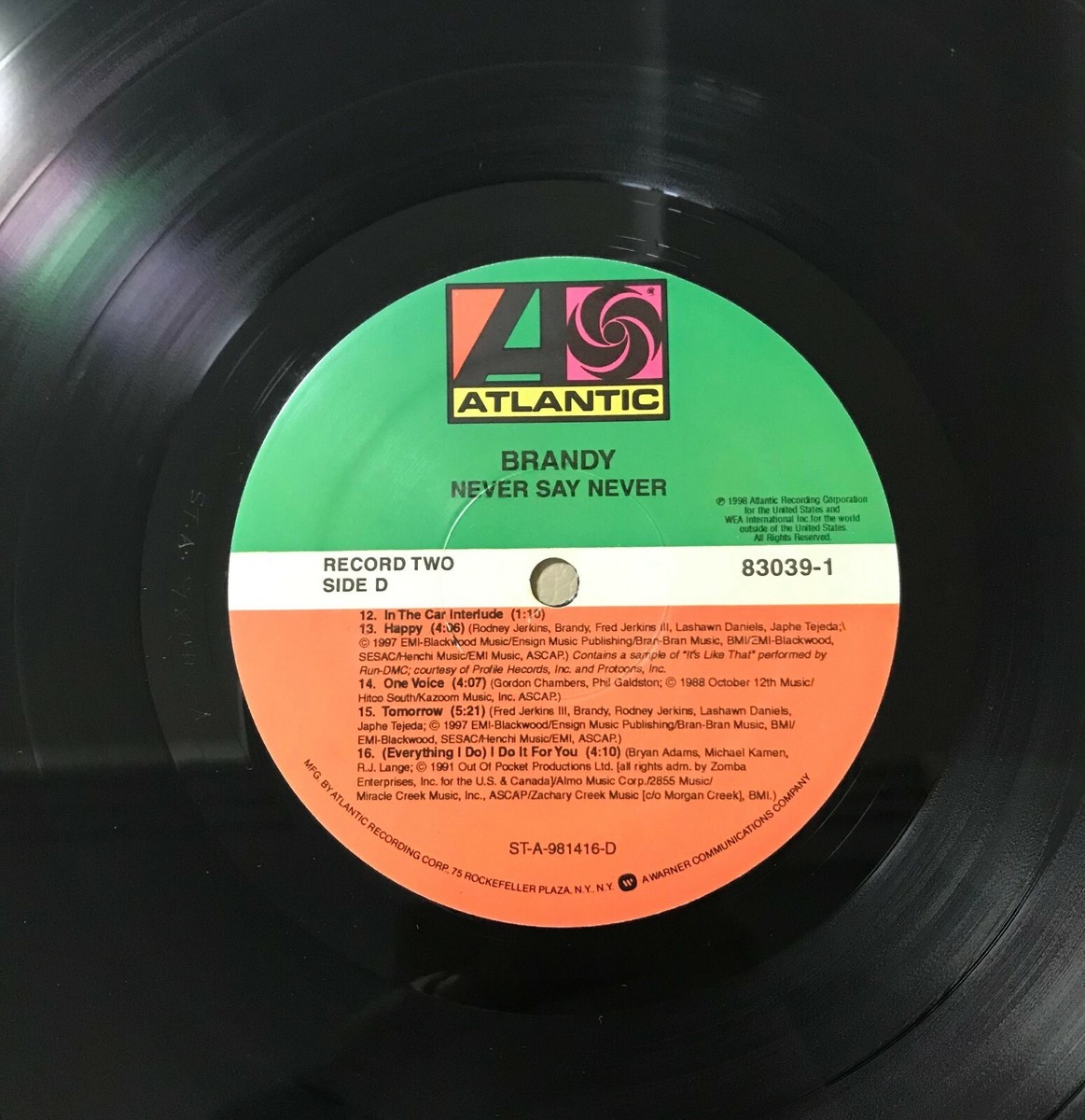 BRANDY / Never Say Never 1998 2LP US Original Edition Vinyl