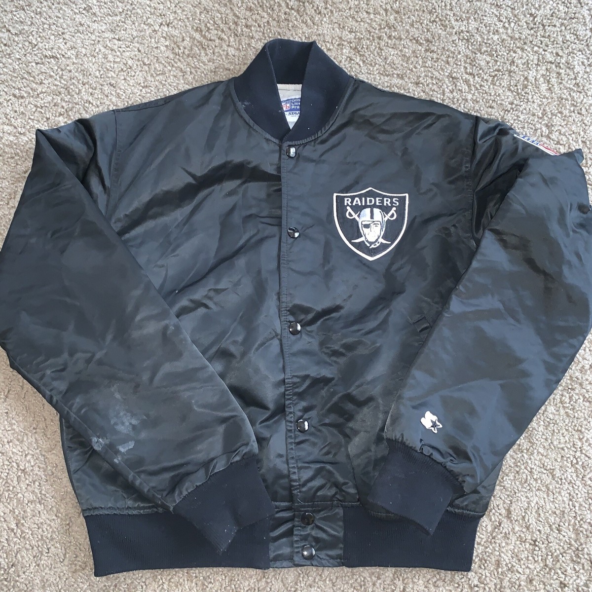 Starter Jacket Vintage 80s Pro Line NFL Oakland Raiders Satin