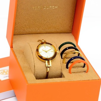 Tory Burch Gigi Womens Gold Bangle Watch Set, Interchangeable