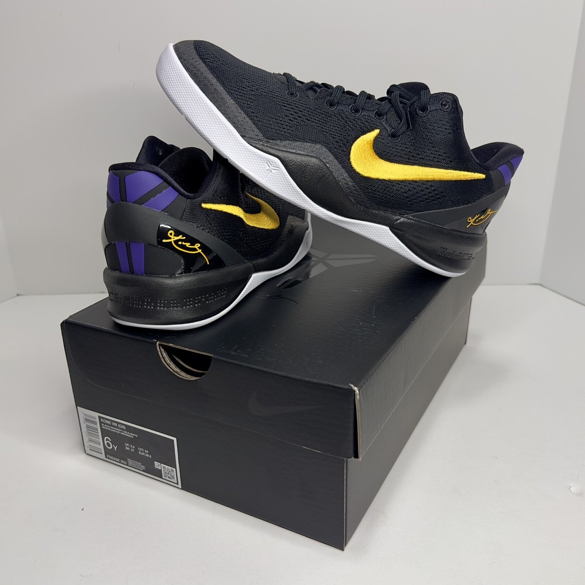 Kobe Kids Basketball Shoes Nike Kobe 8 Protro Lakers Away GS