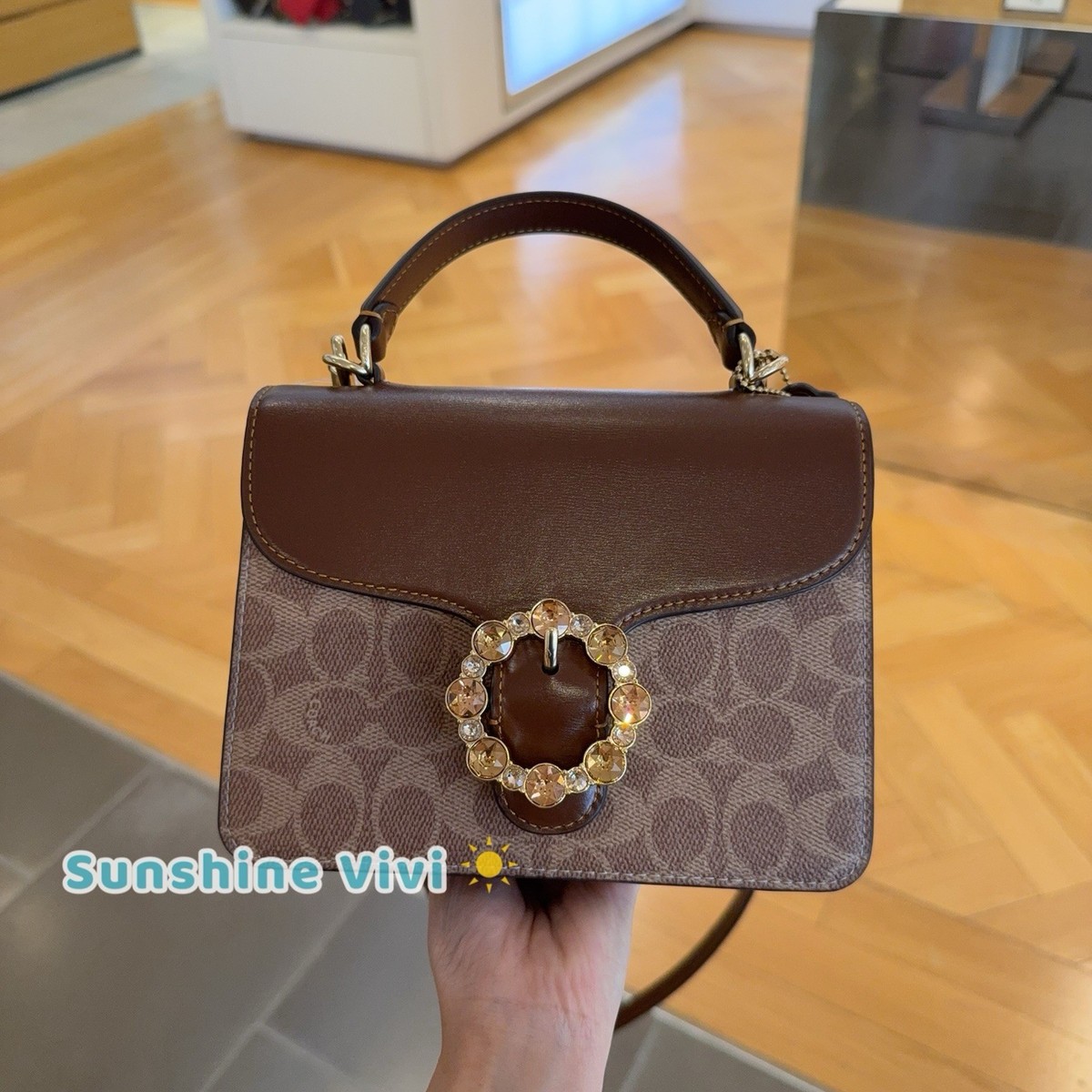 NWT Coach Courtney Top Handle Bag In Signature Canvas CCE22 IM/TAN