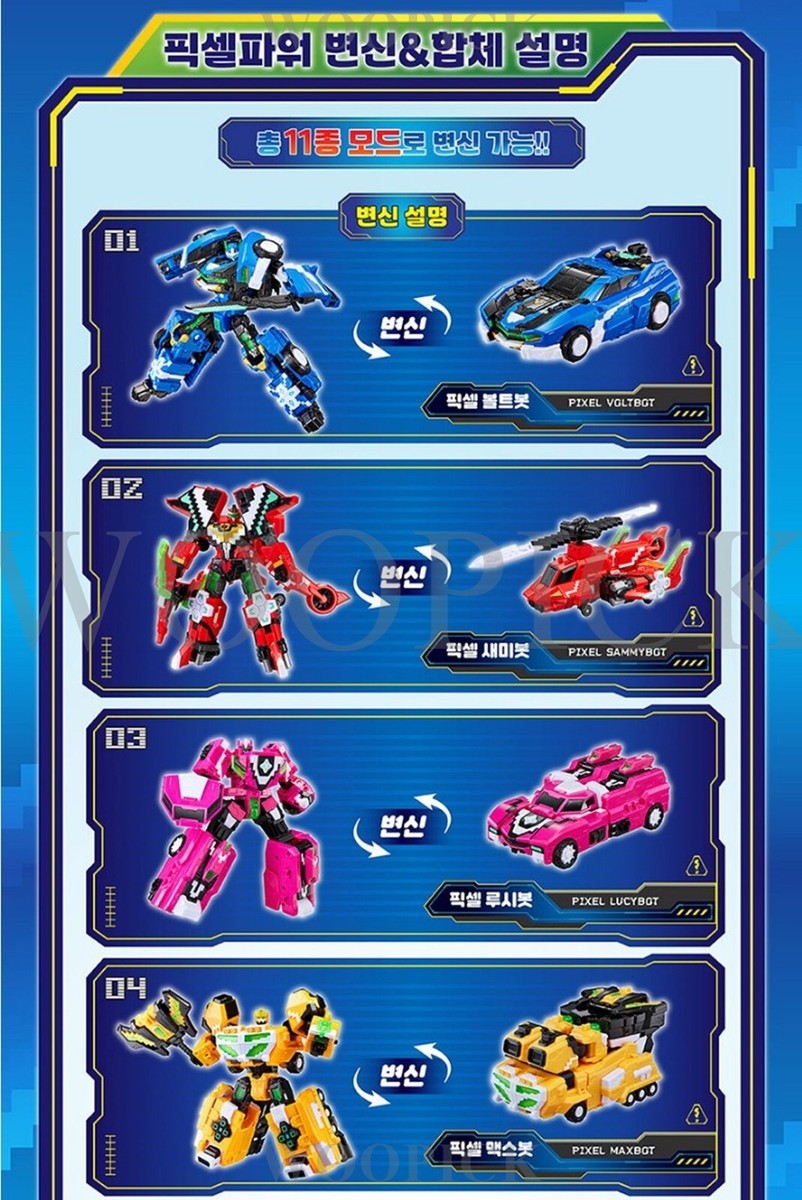 Miniforce Pixelpower Pixel LUCYBOT Pink Transformer Robot Car Toy