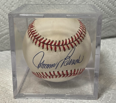 JOHNNY BENCH SIGNED AUTOGRAPHED BASEBALL CINCINNATI REDS RAWLINGS