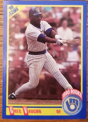 Greg Vaughan Milwaukee Brewers 1990 Score Baseball Card #585