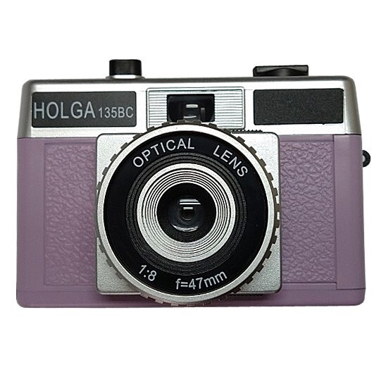 HOLGA 135BC Purple Silver Lomo 35mm Film Camera Black Corner