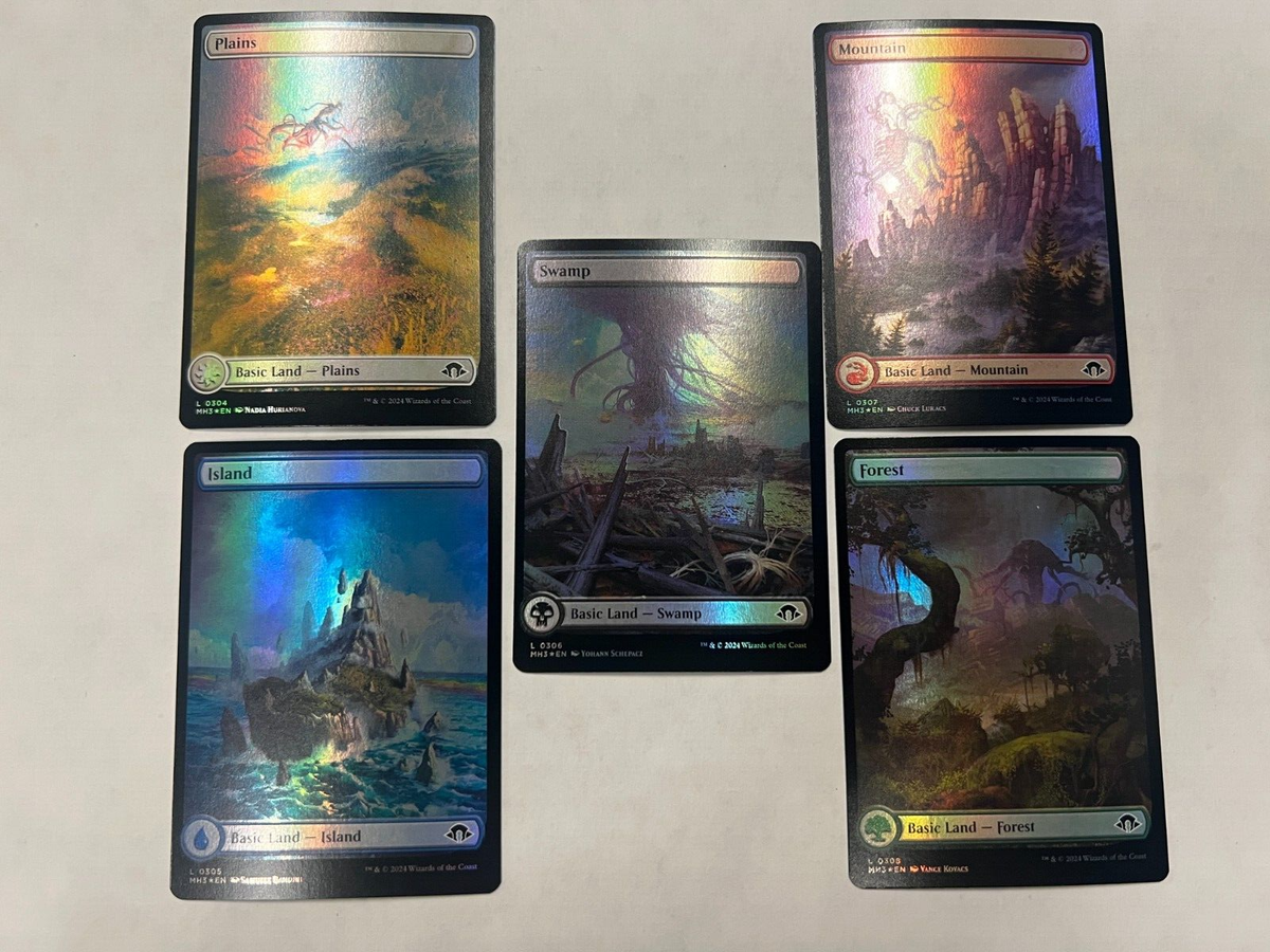 FULL ART Basic Land Set of 5 Modern Horizons 3 MTG MH3 M/NM - FOIL