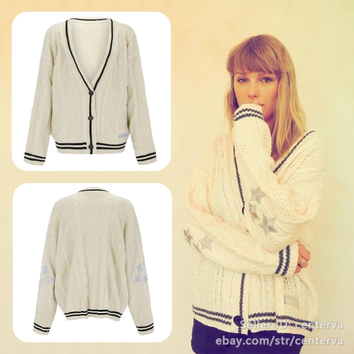 Taylor Swift Folklore Album Embroidered Cardigan: Vintage Preppy