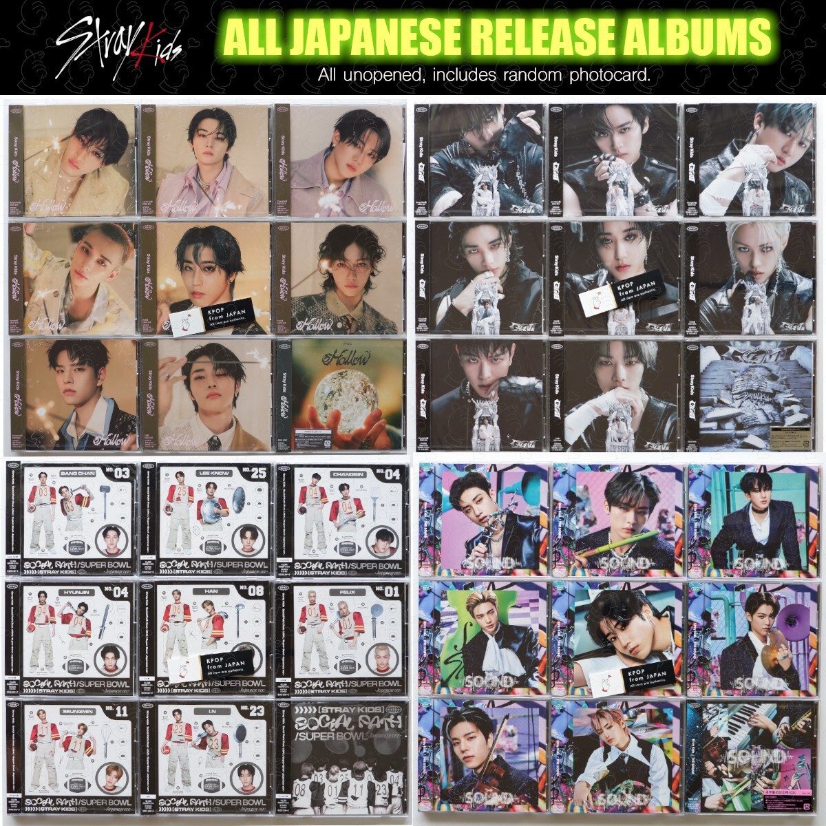 SEALED Stray Kids JAPAN ALBUM FC CD HOLLOW SCARS CIRCUS SOUND