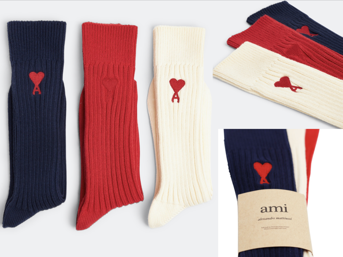 AMI PARIS 3-ER PACK SOCKEN THREE PACK GIFT-SET AMI DE COEUR SOCKS