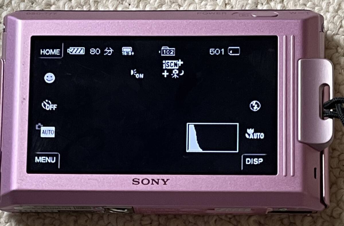 美品/動作品】SONY Cyber-shot DSC-T77 ピンク コンデジ SONY DSC-T77