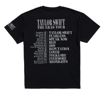Taylor Swift The Eras Tour Official Merch Black Tee T-Shirt Size M