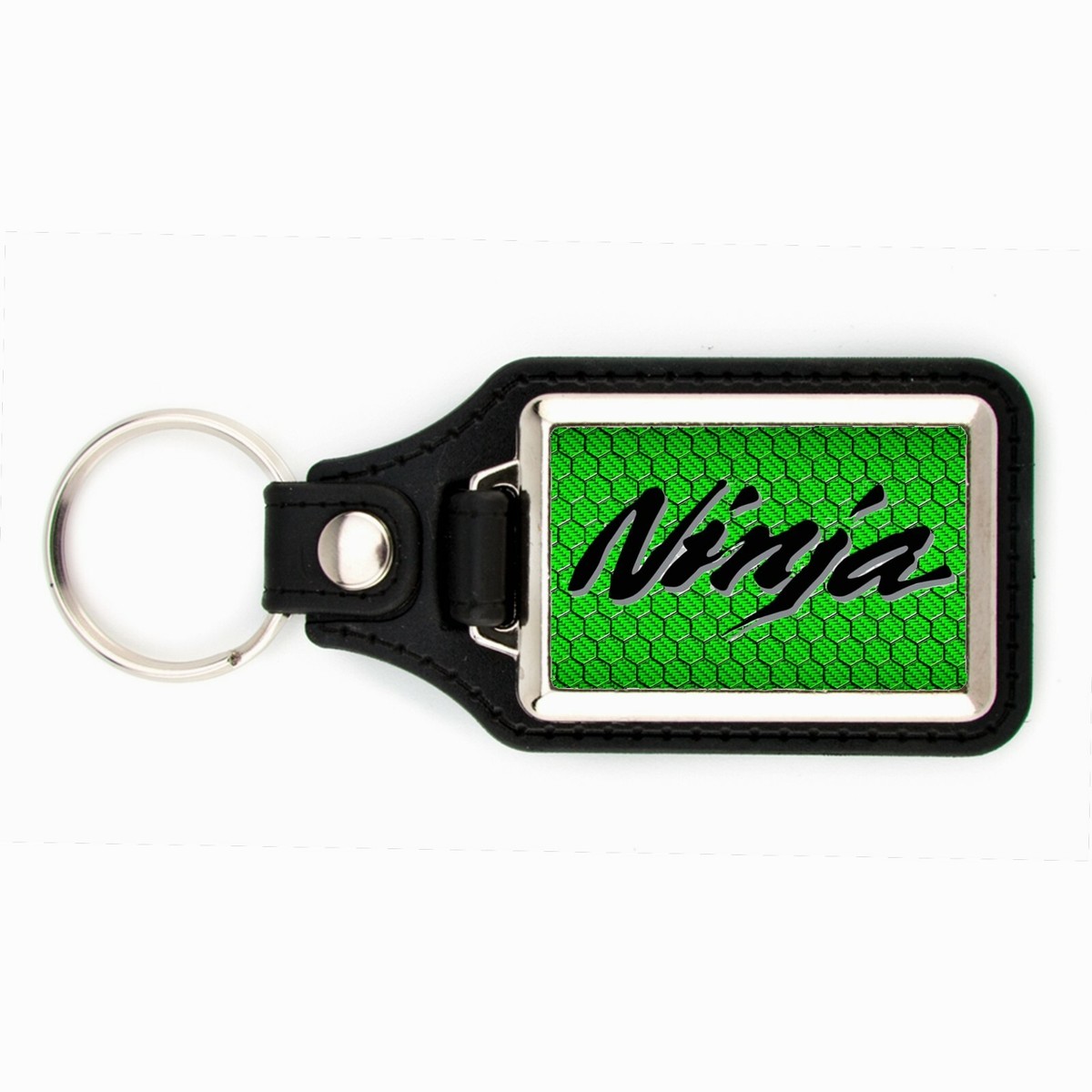 KAWASAKI NINJA KEYCHAIN KEY CHAIN GREEN CARBON FIBER OCTAGON LOOK