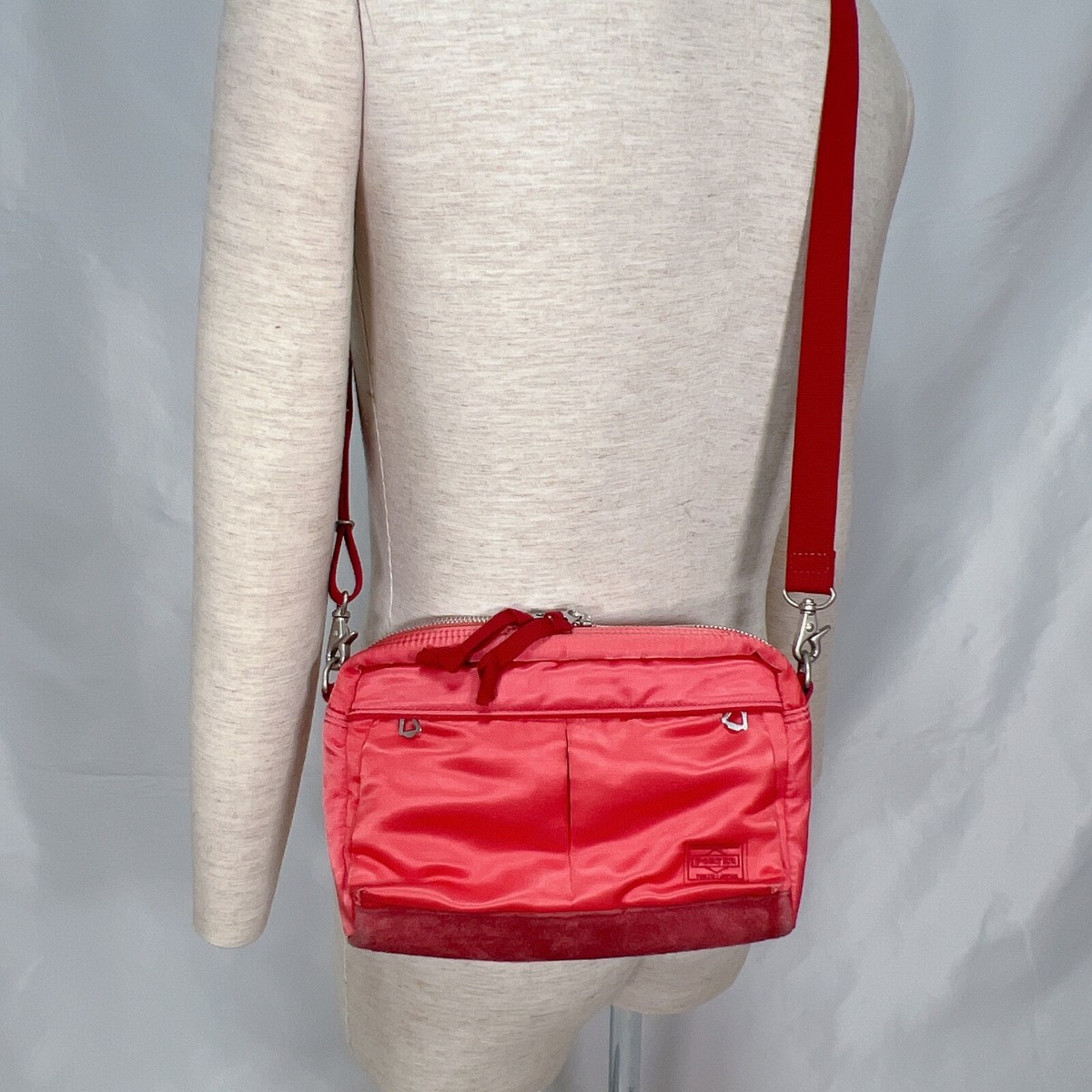 Yoshida Porter FADE 188-02043 shoulder Bag Red Good Condition