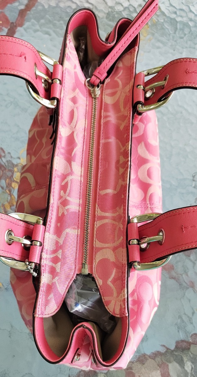 Coach LARGE F14492 Pink Soho Y2K Signature C Canvas Pleated